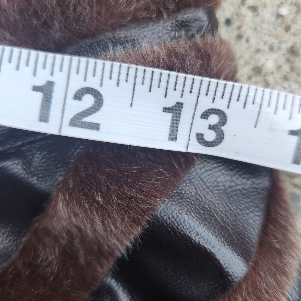 Furry Animal Print High Waisted Small Twirl Faux Leather Skirt - Picture 10 of 10